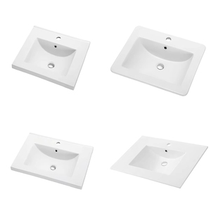 Fregadero de porcelana blanco rectangular para empotrar bajo encimera, lavabo de cerámica para baño, venta al por mayor - Product Image 5