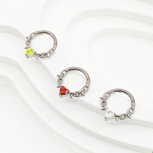 Aro de Titanio F136 con Recubrimiento PVD, <span class=keywords><strong>Plegable</strong></span>, con Segmento Articulado, para Perforación de Nariz, Venta al por Mayor - Product Image 2