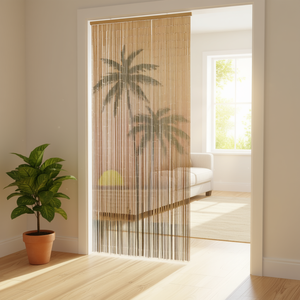 Cortina de Bambú para Puerta Contra Insectos 39.4x78.7 con Estampado de Palmeras, Control de Plagas en Interiores, Uso de Verano - Product Image 2