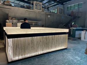 Bancone <span class=keywords><strong>Bar</strong></span> Moderno in Pietra Traslucida per Ristorante, Nightclub, Enoteca, Illuminato a LED, Design Commerciale - Product Image 2