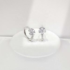 Precio de fábrica, pendientes de plata de ley 925 con flor, perla y lazo, elegantes, sublimados, minimalistas, con nudo de perla, para niñas. - Product Image 5