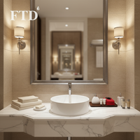 Lavabo en céramique de forme ronde moderne pour salle de bain, à poser sur le comptoir