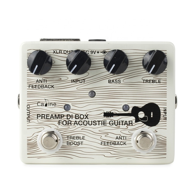 Caline CP-67 White Aluminum Acoustic Guitar Effect Preamp and DI Box