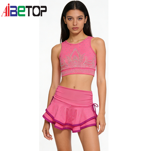 Diseño Personalizado de Alta Calidad, Conjunto Deportivo Escolar de Sujetador Deportivo y Falda para Fitness, Baile, Animación y Práctica - Product Image 1