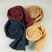 Nouveau style de mode de conception fantastique admirable couleur unie en gros coton hijab