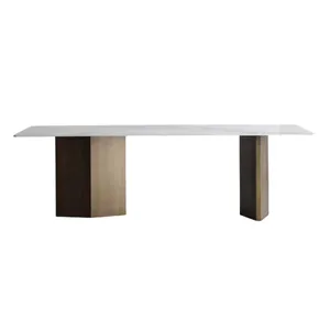 High Quality Single Arc Dining Table Leg Titanium Gray Brushed Aluminum Modern Design Low Price Metal Type Dining Room Furniture