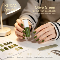 Vernis à ongles KUDAN séchage rapide, facile à retirer, sans lampe UV, série vert frais, non toxique, sans odeur, pour manucure DIY, vente en gros