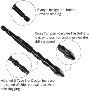 Factory Direct Hochwertige YG6X Wolframkarbid-Sechs kant schaft TiCN-beschichtete Stahlbeton-Mauerwerk bohrer - Product Image 3