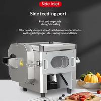 Trancheuse à viande électrique compacte 0,9 kW, double lame, en acier inoxydable, pour comptoir, capacité 160 kg/h, OEM ODM pour la restauration