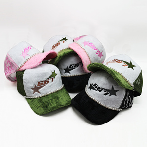 5-panel nhung lông mờ Velour Trucker <span class=keywords><strong>Hat</strong></span> với thêu hai giai điệu lê chuỗi ngoài trời Unisex - Product Image 2