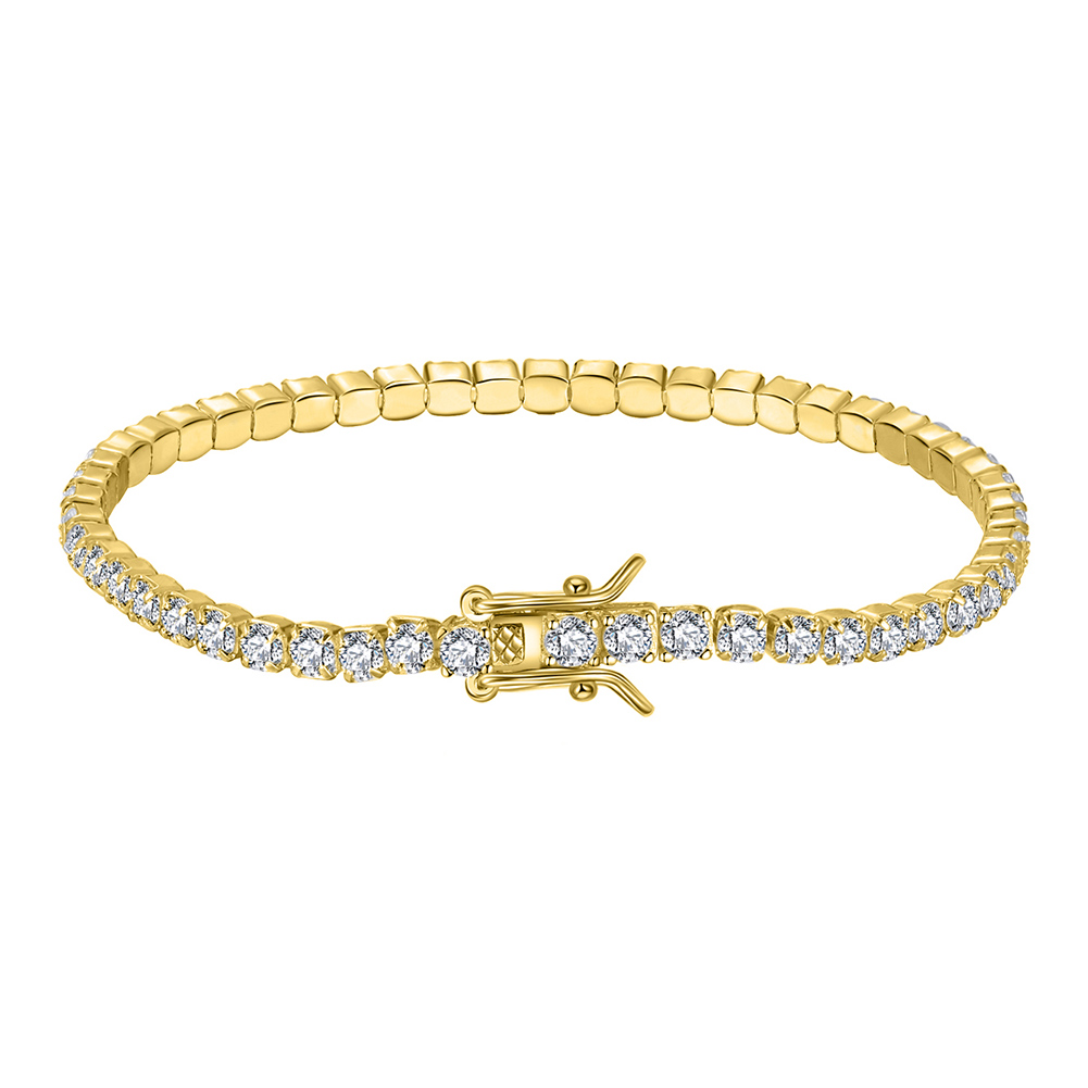 アクセサリー RLM SILVER 925 BRACELET RINNTIN SB94 Hiphop Jewelry 925 Sterling Silver 3mm Cubic