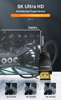 Câble personnalisé tressé plaqué or HD de 0,5 m à 5 m pour lecteur DVD et moniteur, 8K 2.1 48 Gbps 60 Hz 4K 120 Hz