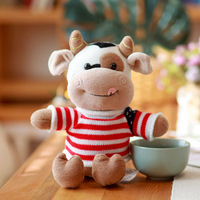 Peluche vache Kinqee, jouet en peluche, poupée vache avec rembourrage en coton OPP, jouet vache mignon