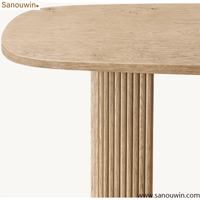 Table console moderne en chêne pour intérieur, table d'entrée en bois cannelé, table de couloir minimaliste pour salon, décoration intérieure