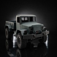 Camion RC de qualité hobby 6x6 tout-terrain télécommandé, classique, 2,4 GHz, LED, 40 min d'autonomie, retour automatique, en plastique