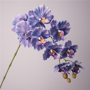 BF-OD06-1 Flor de Orquídea Artificial de Tallo Único con 9 Cabezas, Tacto Real, Látex, Color Blanco, <span class=keywords><strong>Rosa</strong></span>, Morado, Orquídea Phalaenopsis <span class=keywords><strong>Azul</strong></span> - Product Image 2