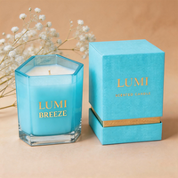 Stoples Lilin Heksagonal Label Pribadi Pesanan Khusus - Desain Geometris Nordik Mewah 8oz 10oz Wadah Pembuatan Lilin Kaca