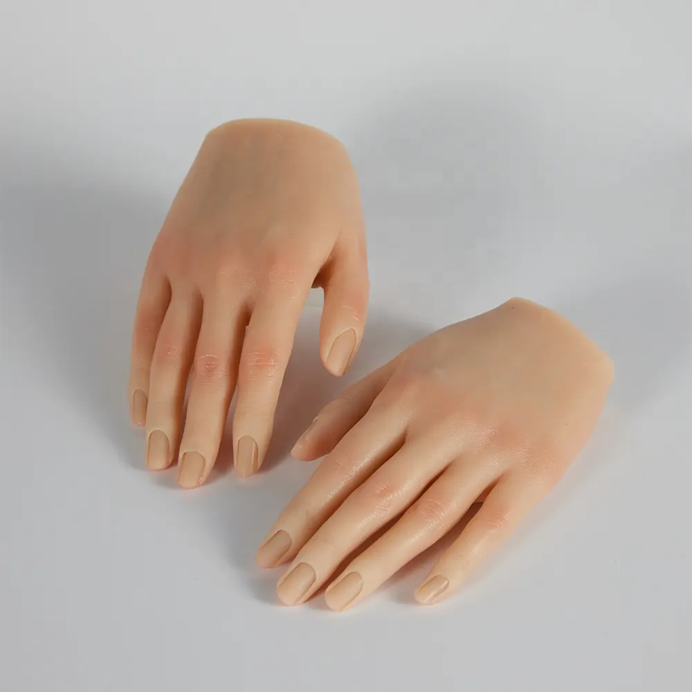 Модель для практики дизайна ногтей, ручной силиконовый женский манекен, демонстрационное кольцо, Женская Ручная модель для практики ногтей