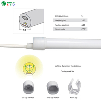 Tube d'éclairage diffuseur en silicone rond de 13 mm de diamètre, émettant 270 degrés, pour bandes LED de 5 mm, 5 V