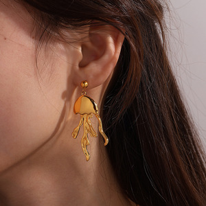 Conjunto de pendientes y collar de medusas, aleación de zinc, joyería de moda para mujer, diseño irregular con forma de animal para fiesta - Product Image 4