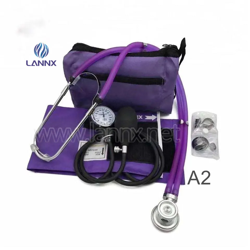 LANNX A2 Trade Price Manual Aneroid Sphygmomanometer with Single Stethoscope Standard Manual Blood Pressure Monitor Bp Machine
