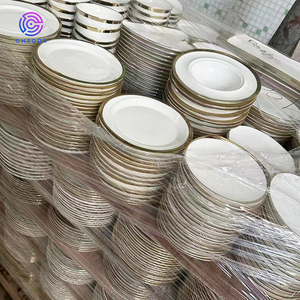 Bộ đồ ăn sứ cao cấp viền vàng trắng, giá sỉ rẻ năm 2025, đặt làm theo yêu cầu, dùng cho nhà hàng và gia đình - Product Image 6