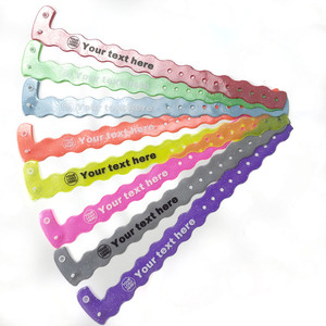 Customizable Soft PVC <strong>Wristbands</strong> Waterproof <strong>Vinyl</strong> ID Bracelets for Events, Parties, Festivals - Product Image 2