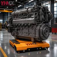 Chariot de transfert électrique robuste de 35 tonnes. Équipé d'une batterie au lithium 48V. Télécommande industrielle intelligente.