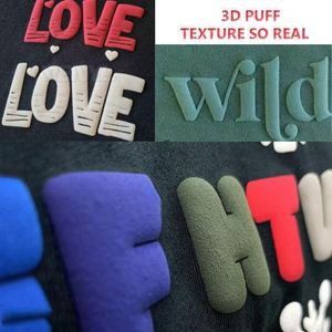 T-Shirt in cotone con stampa a sbuffo 3D personalizzata T-Shirt con Logo per uomo - Product Image 2