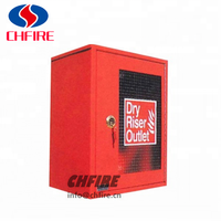 CHFIRE Boîte d'enrouleur de tuyau d'incendie à 2 voies avec porte en verre, armoire de tuyau d'incendie verrouillable pour contremarches sèches