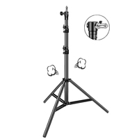 2M Fotografie-Lichtstativ, Hochbelastbar mit 1/4 3/8 Schrauben, Aluminiumlegierung Luftkissen-Stativhalterung für Studio-Video-Blitzgeräte