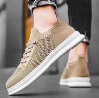 Chaussures de sport légères pour hommes, style mocassin, en maille, pour la course, la marche décontractée, printemps-automne, synthétiques