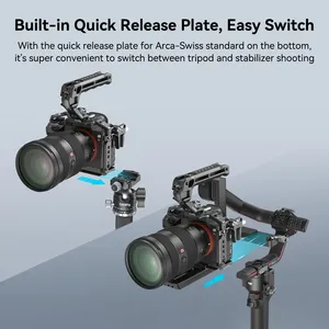 Cage pour appareil photo SmallRig 2087D en alliage d'aluminium pour <span class=keywords><strong>Sony</strong></span> A7 III <span class=keywords><strong>A7R</strong></span> III avec plaque Arca, griffe porte-accessoires et rail NATO - Product Image 4