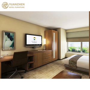 हाइट्स-स्टाइल ठोस लकड़ी होटल बेडरूम फर्नीचर सेट, लक्जरी होटल परियोजनाओं के लिए टिकाऊ अलमारी और रात - Product Image 2