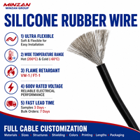 Cable de Silicona de 2 AWG, Calibre 2, Rojo y Negro, 35 mm², Ultraflexible, de Alta Temperatura, para Automoción, Baterías de Litio