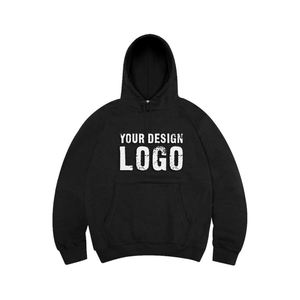 Street Casual French Terry Solid Color Plus Size Men's <b>Hoodie</b> Customized Logo Drop Shoulder Loose Jogger Sport Mens Hoodies - Product Image 6