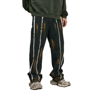 Haute qualité personnalisé Rock <span class=keywords><strong>Revival</strong></span> Jeans mode Vintage lavage à l'acide Jeans 100% coton Baggy Homme Bootcut Jeans pour hommes - Product Image 1