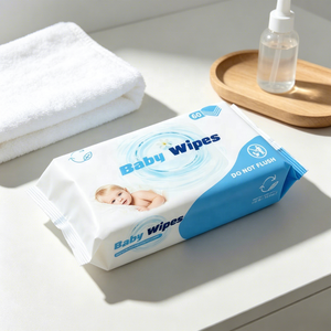 Lingettes humides pour bébé OEM ODM, 60 pièces, biodégradables, écologiques, 99% d'eau, ultra-douces, logo personnalisé et vente en gros sous marque privée - Product Image 3