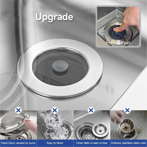 Thép không gỉ pop-up Bồn Rửa Nhà Bếp Cắm, cống ống bồn rửa cống lọc 3 trong 1 bồn rửa nhà bếp cống Lọc và cắm kết hợp - Product Image 3