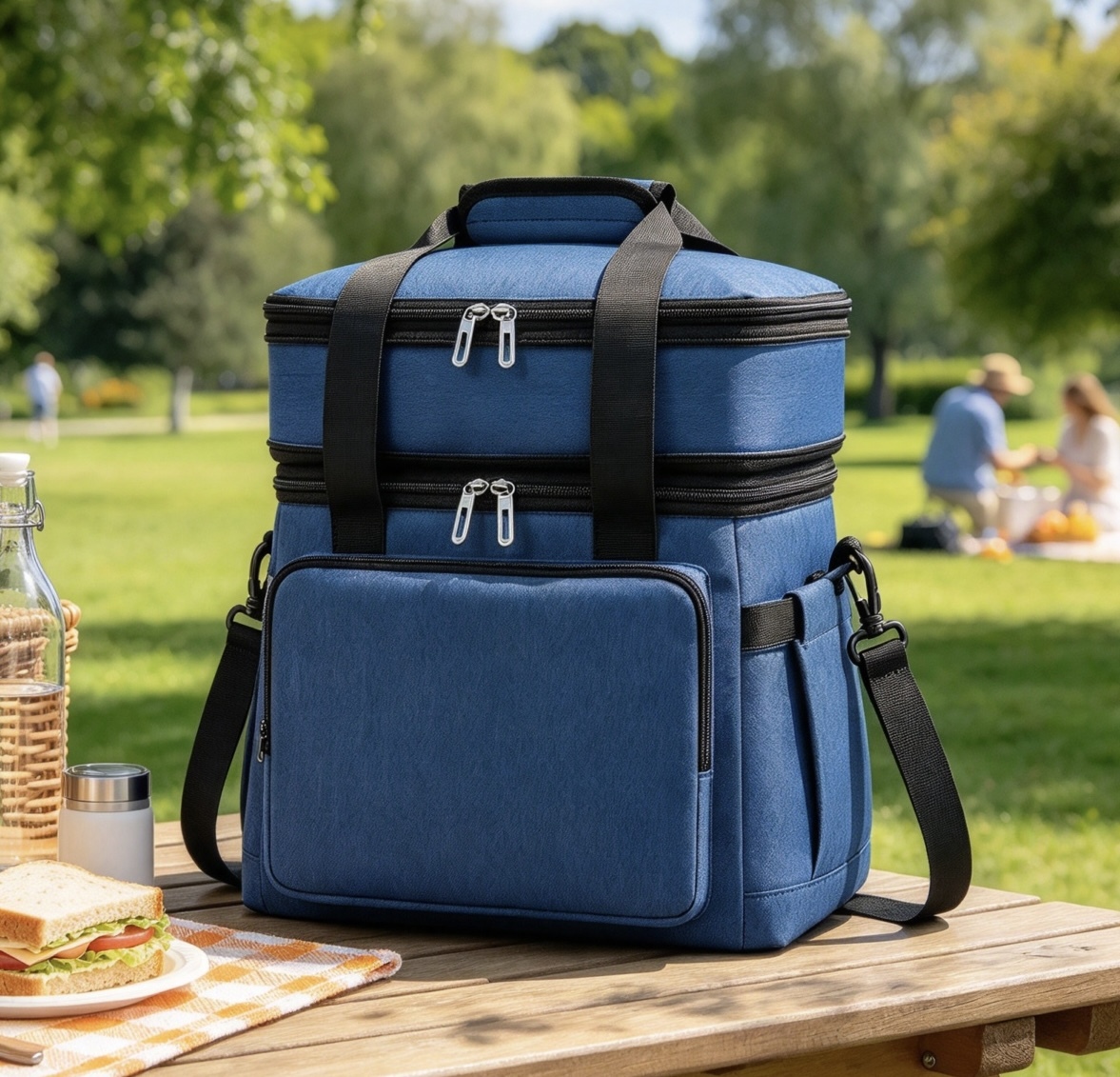 Capacity Double Layer Aluminum Foil Insulated Lunch Bag
