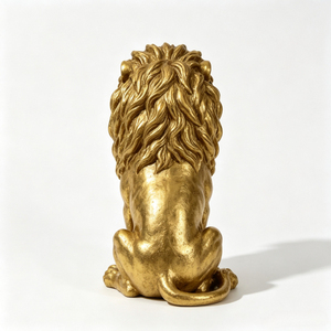 Statua da Giardino di Leone Seduto da 24 Pollici, Scultura di Leone in Resina Resistente alle Intemperie con Criniera per Decorazione di Ingressi, Cortili e Prati - Product Image 6