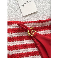 Bikini Rojo Sexy de Verano, Conjunto de 3 Piezas, Traje de Baño con Shorts para Vacaciones en la Playa 2026 para Chicas Jóvenes