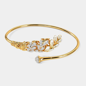 Pulsera Clásica de Oro y Diamantes con Circonitas, Joyería Elegante con Brillantes Circonitas para Fiestas - Product Image 3