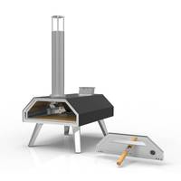 Four à pizza à bois rotatif manuel multi-combustible pour l'extérieur Four à pizza à granulés de bois portable en acier inoxydable