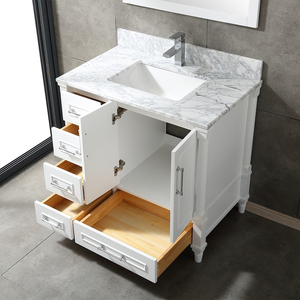 Meuble-lavabo de salle de bain haut de gamme de 36 pouces avec vasque en céramique et caractéristiques résistantes à l'eau - Product Image 6