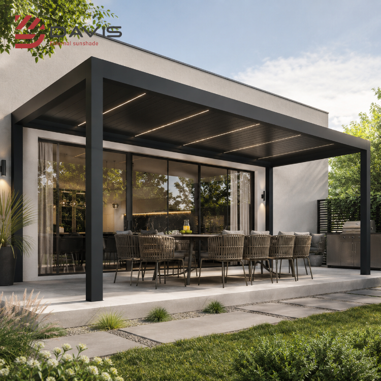 Moveable Pool Shade Aluminum Bioclimatic Pergola Motorized Louvered Roof Electric Outdoor ...