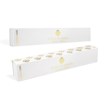 Boîte d'emballage personnalisée en papier pour Macaron, coffret noir pour aliments, biscuits, biscuits, gâteaux
