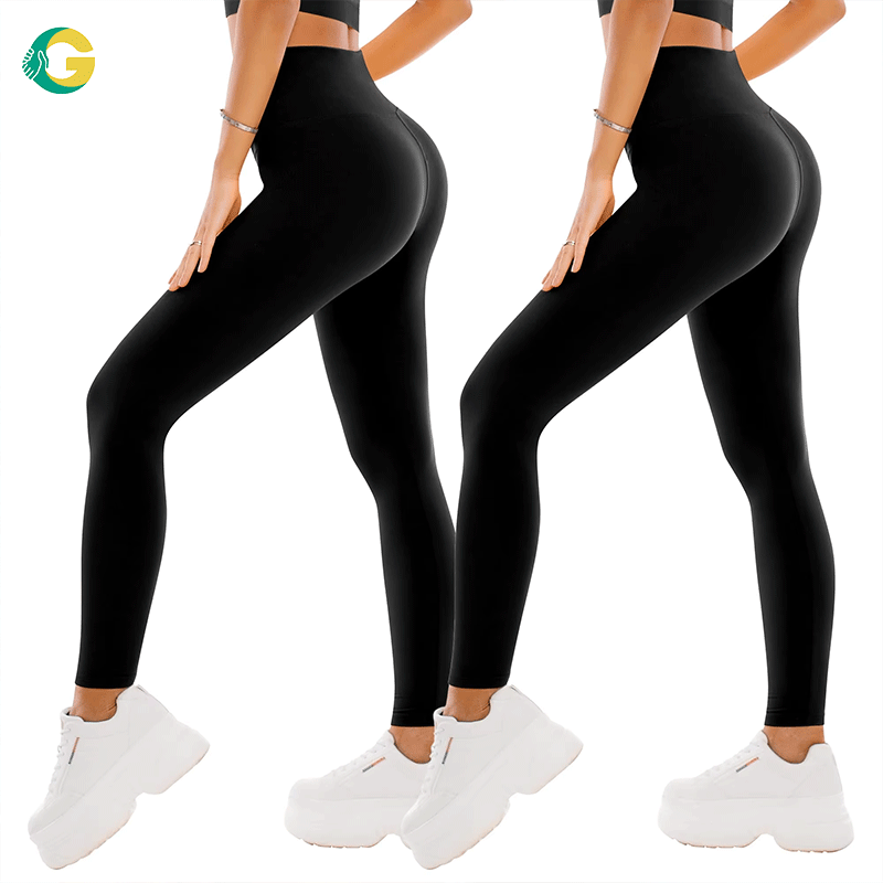 Solid High Waist Tummy Control Full Length Yoga Leggings, Squat Proof Butt Lift Pilates Pants Stretchy Shapewear Fitness Workout