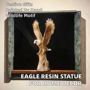Statue d'aigle de mode artisanale peinte à la main, figurine en résine d'art avec forme irrégulière pour la décoration de la maison et du jardin, cadeaux de vacances - Product Image 2