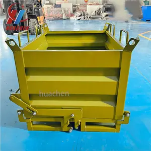 Industrial Iron Scrap Waste Container for Factory Workshop Clean Drop Bottom Opening Skip Compact Bin